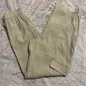 Max Studio Green Cargo Jogger Pants Green